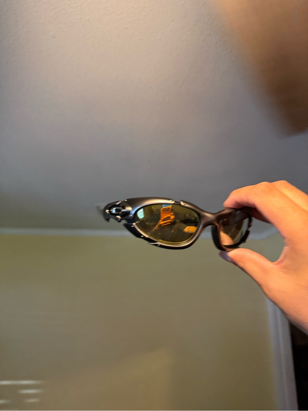 Sporty Wrap Sunglasses with Yellow-Gold Lenses Oakley oakleysb